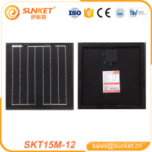 El mejor panel solar mono del price12v 15w mono panel solar 12v 15w 12v 15w con los certificados iso de tuv tuv con CE TUV